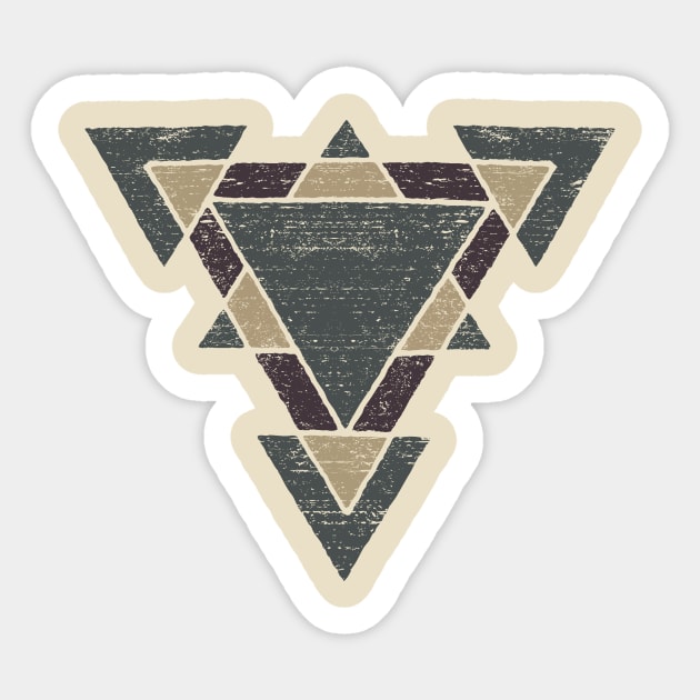 Western Tribal Geometry with Earth Tones Sticker by ddtk